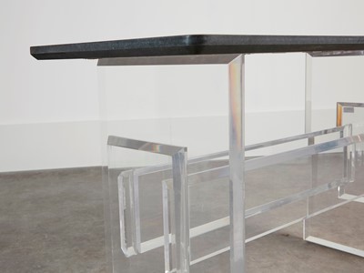 Lot 111 - A Lucite and marble console table