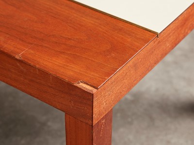 Lot 90 - A walnut, Formica and tile-top coffee table