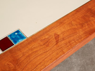 Lot 90 - A walnut, Formica and tile-top coffee table