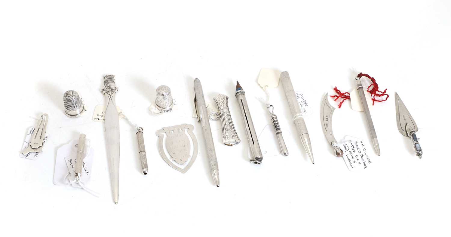 Lot 76 - An Asprey silver propelling pencil