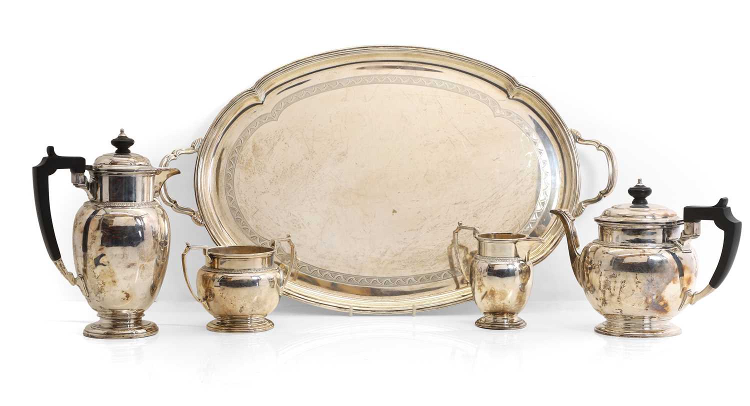 Lot 20 - A composed silver tea service