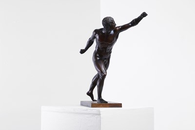 Lot 407 - A grand tour bronze model of the Borghese Gladiator
