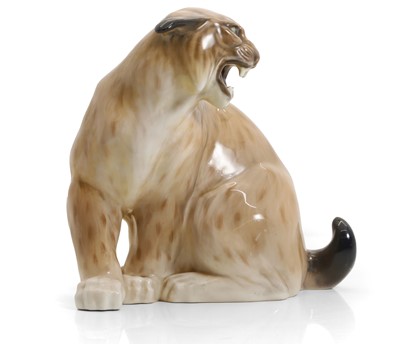 Lot 223 - A Royal Copenhagen porcelain model of a lynx