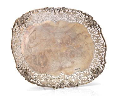 Lot 41 - A pierced silver tray