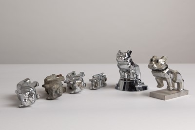 Lot 365 - Six chrome-plated Mack Trucks mascots