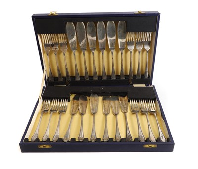 Lot 4 - A cased set of twelve fish knives and forks