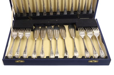Lot 4 - A cased set of twelve fish knives and forks