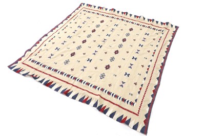 Lot 448 - An embroidered table cloth or bed cover