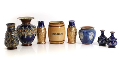Lot 240 - A Doulton Lambeth stoneware tobacco jar