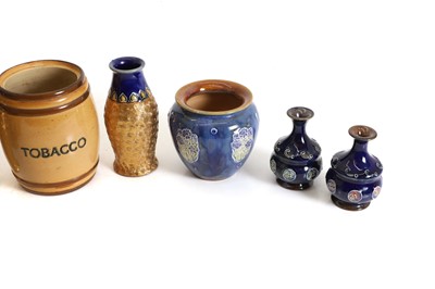 Lot 240 - A Doulton Lambeth stoneware tobacco jar