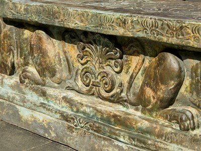Lot 453 - A cast-bronze bench