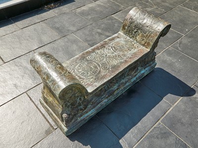 Lot 453 - A cast-bronze bench
