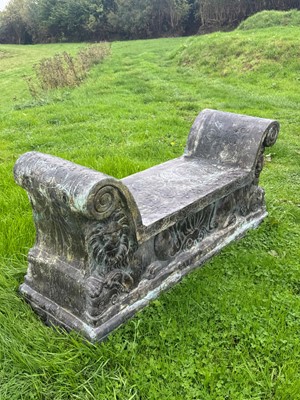 Lot 453 - A cast-bronze bench