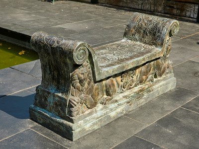 Lot 453 - A cast-bronze bench
