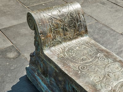 Lot 453 - A cast-bronze bench