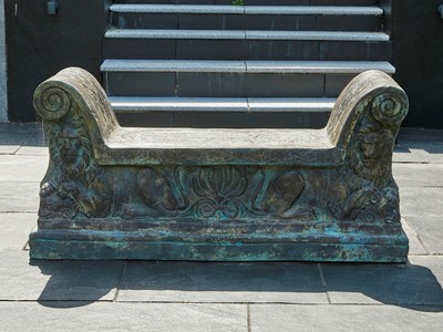 Lot 453 - A cast-bronze bench