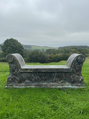Lot 453 - A cast-bronze bench