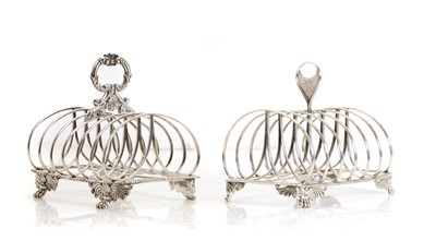 Lot 31 - A matched pair of silver toast racks
