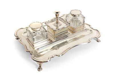 Lot 72 - A silver desk stand