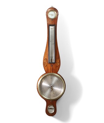 Lot 254 - An inlaid mahogany wheel barometer