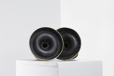 Lot 305 - A pair of George IV brass candlesticks