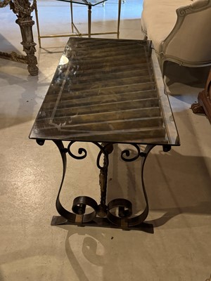 Lot 98 - A wrought-iron coffee table