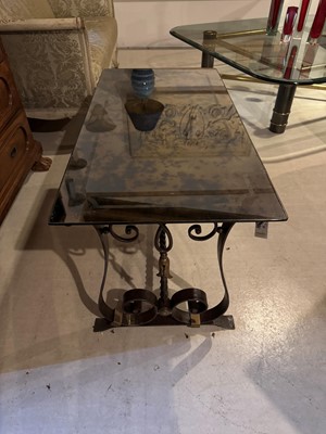 Lot 98 - A wrought-iron coffee table