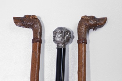 Lot 487 - Three Edwardian walking sticks