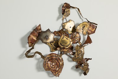 Lot 373 - A brutalist metal wall sculpture