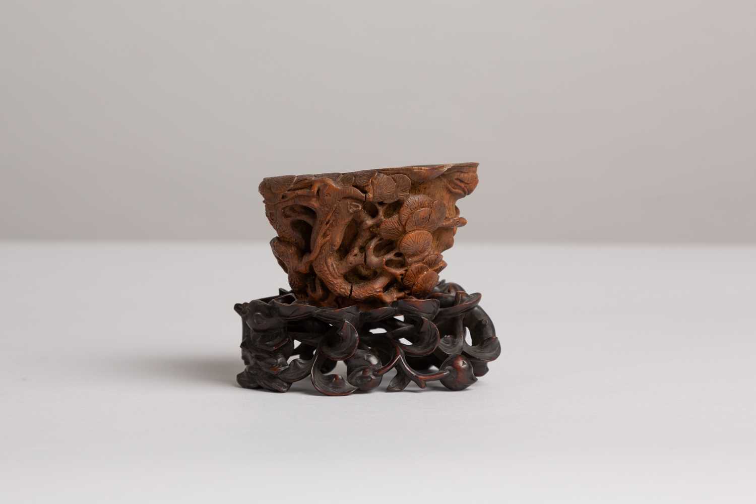 Lot 77 - A carved bamboo libation cup