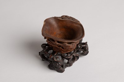 Lot 77 - A carved bamboo libation cup