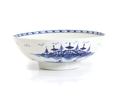 Lot 193 - A First period Worcester 'Rock Strata' porcelain slop bowl