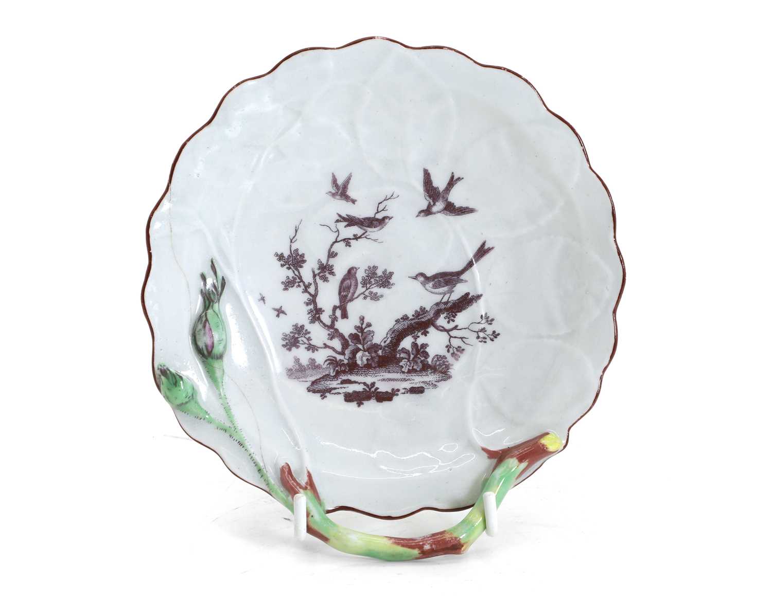 Lot 156 - A First Period Worcester porcelain 'Blind Earl' sweatmeat dish