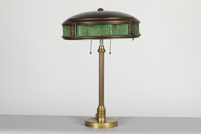 Lot 198 - A patinated brass desk lamp