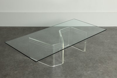 Lot 227 - A Lucite and glass coffee table