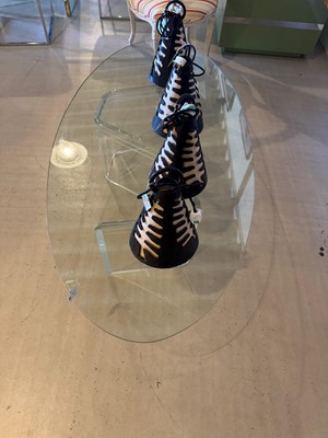 Lot 227 - A Lucite and glass coffee table