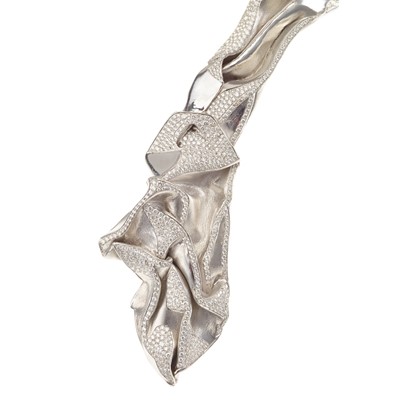Lot 248 - Ken Bolan and Marinette Domon: a white gold diamond 'Touche de Soie' necklace