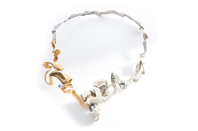 Lot 264 - Ken Bolan and Marinette Domon: a diamond and Tahitian pearl 'Baroque' necklace