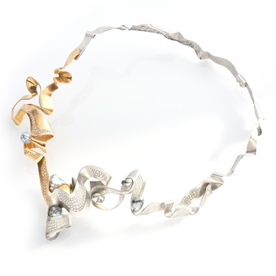 Lot 264 - Ken Bolan and Marinette Domon: a diamond and Tahitian pearl 'Baroque' necklace