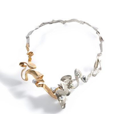 Lot 264 - Ken Bolan and Marinette Domon: a diamond and Tahitian pearl 'Baroque' necklace