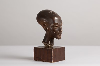 Lot 193 - A painted plaster bust of Nefertiti