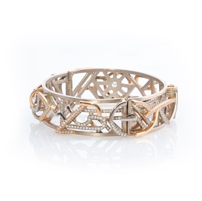 Lot 271 - Ken Bolan and Marinette Domon: a diamond 'Jazz' bangle