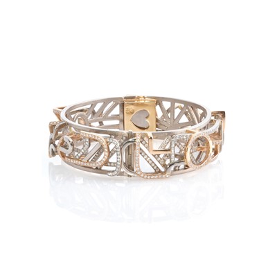 Lot 271 - Ken Bolan and Marinette Domon: a diamond 'Jazz' bangle