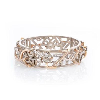 Lot 271 - Ken Bolan and Marinette Domon: a diamond 'Jazz' bangle