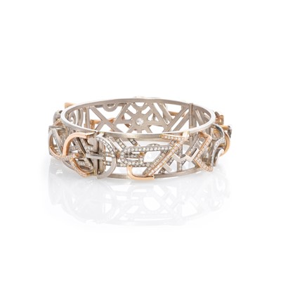 Lot 271 - Ken Bolan and Marinette Domon: a diamond 'Jazz' bangle