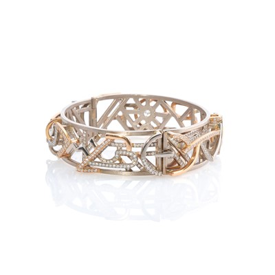 Lot 271 - Ken Bolan and Marinette Domon: a diamond 'Jazz' bangle