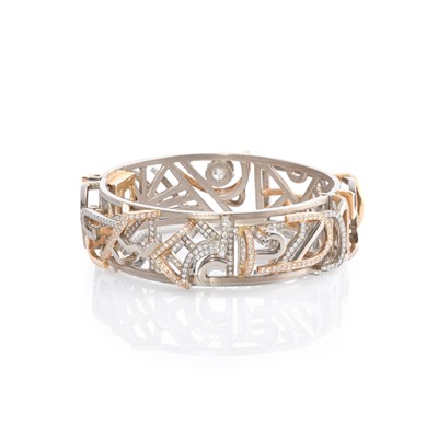 Lot 271 - Ken Bolan and Marinette Domon: a diamond 'Jazz' bangle