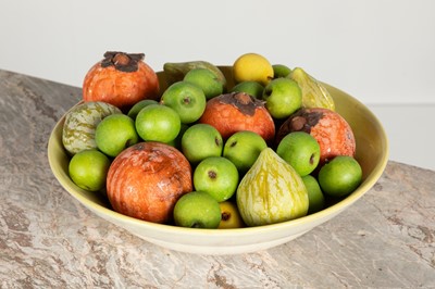 Lot 300 - A collection of carved and painted marble fruit