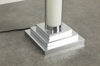 Lot 39 - A pair of chrome and acrylic floor-standing lights