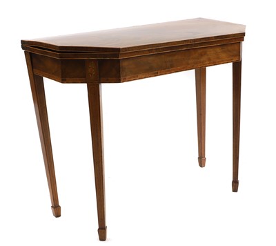 Lot 541 - A George III mahogany, boxwood and harewood card table